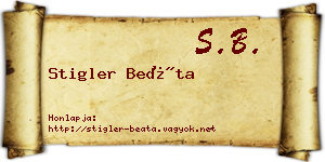 Stigler Beáta névjegykártya